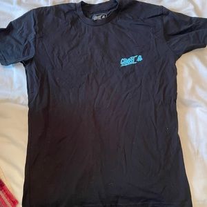 GHOST lifestyle Black And Aqua Drip Logo TShirt